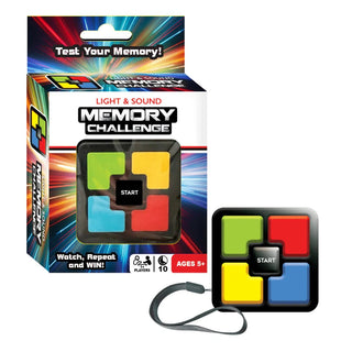 Test Your Memory electronic game box showing 10 players label and glossy colored pad game unit