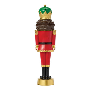 Enesco Proxm Traditional Nutcracker figurine in red uniform with green crown and gold accents