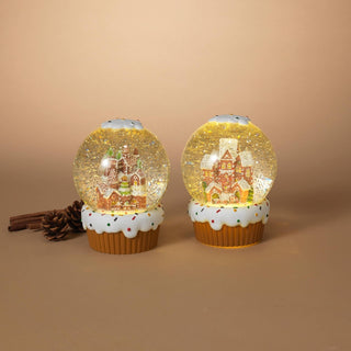 The Gerson Companies Christmas Decor Lighted Spinning Water Globe w/ Gingerbread