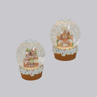 The Gerson Companies Christmas Decor Lighted Spinning Water Globe w/ Gingerbread