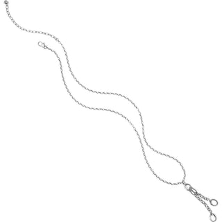 Silver adjustable charm bar necklace with lobster claw clasp