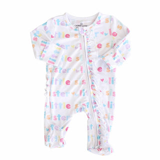 Caden Lane Baby Footies Little Sibling Zipper Footie