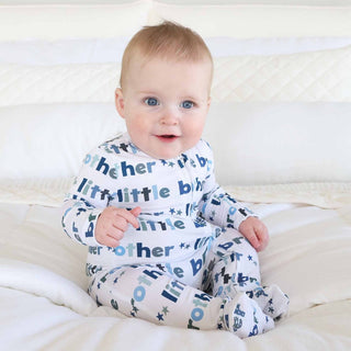Caden Lane Baby Footies Little Sibling Zipper Footie