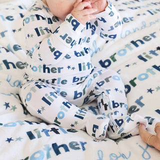 Caden Lane Baby Footies Little Sibling Zipper Footie