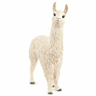 Schleich Farm World white llama figurine with textured wool coat and split lip detail