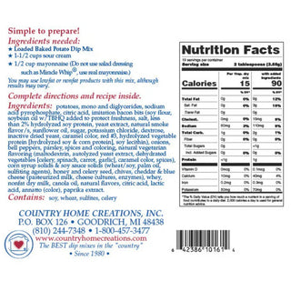 Country Home Creations Snacks Loaded Baked Potato Dip Mix