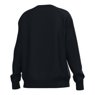 Back view of Local Girl Crescent Crew black pullover sweatshirt with ribbed cuffs and hem