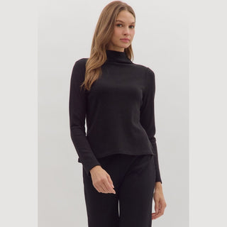 Entro Women's Tops Long Sleeve Ribbed Sweater