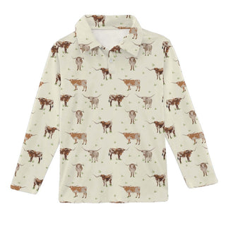 Goosie's Baby Footies Longhorns Long Sleeve Polo Shirt