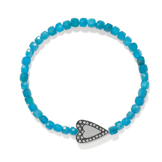 Love Messages Be Bold Teal Stretch Bracelet