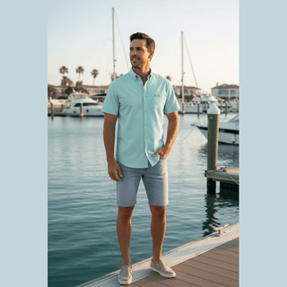 Local Boy Men's Tops Mint Low Country Button Down Top