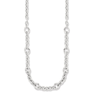 Silver Luxe Link Charm Holder necklace with bold oval and figure-eight links