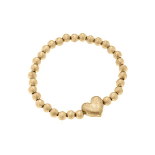 Canvas Bracelets Lyla Puffy Heart & Ball Bead Stretch Bracelet