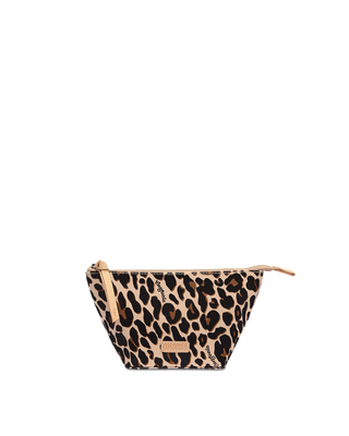 Consuela Mona Medium Tool Kit cosmetic bag in classic leopard print with gold zipper