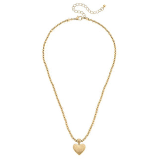 Canvas Necklaces Macy Heart Pendant with Ball Bead Chain Necklace