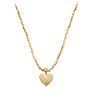 Canvas Necklaces Macy Heart Pendant with Ball Bead Chain Necklace