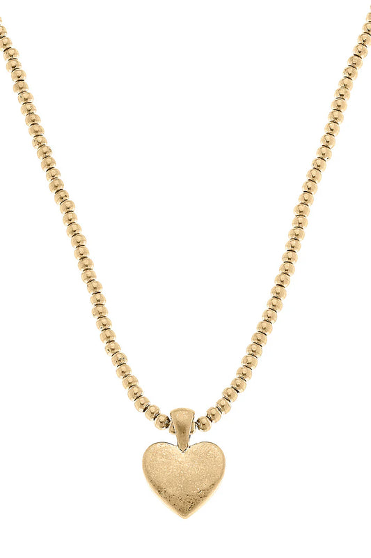 Macy Heart Pendant with Ball Bead Chain Necklace