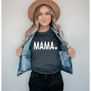 The Hive Wholesale Women's Tops Small Mama With Heart - Screen Print Transfer Graphic Tee