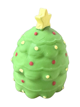 Aurora green marshmallow Christmas tree toy with red and yellow dots and star topper
