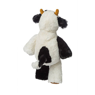 Mary Meyer Marshmallow Clyde Cow plush toy, black and white with golden horns, back view