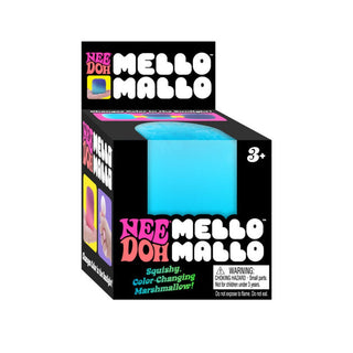 Nee Doh Mello Mallo squishy color-changing marshmallow toy in blue packaging