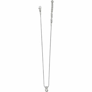 Brighton Meridian Petite Silver necklace with crystal rondelle and ball pendant on snake chain