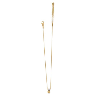 Brighton Meridian Petite Necklace in gold snake chain with crystal and gold ball pendant