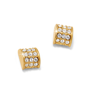 Brighton Meridian gold-tone cylinder stud earrings with pavé crystal embellishment