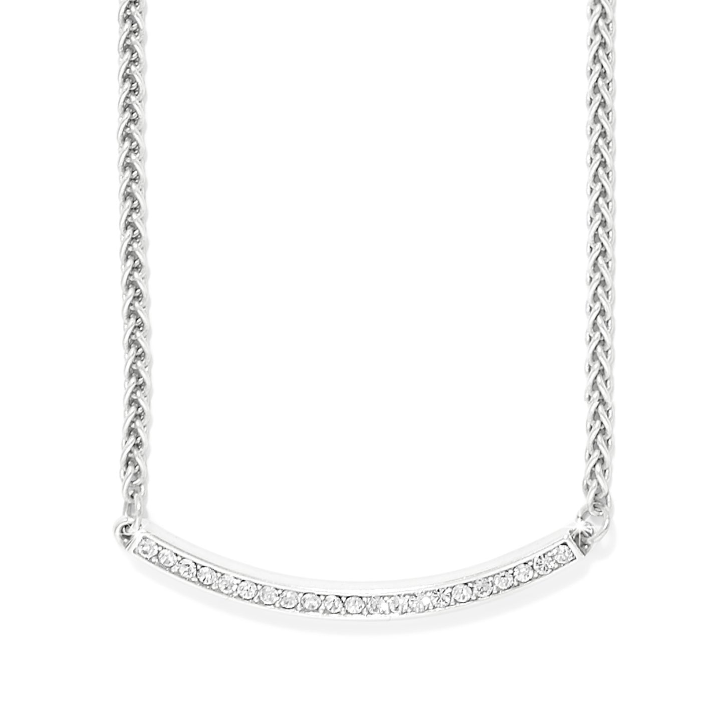 Silver necklace with small diamonds