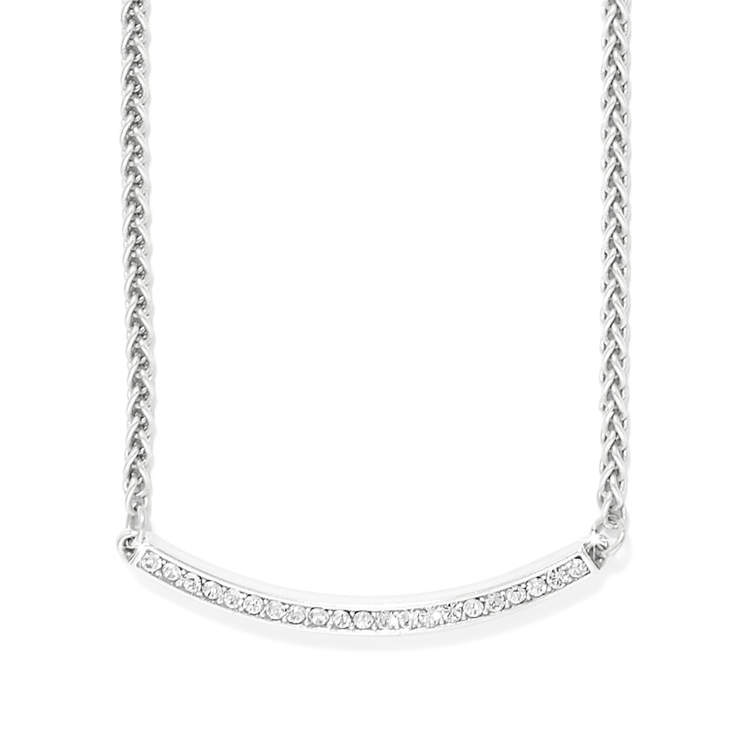 Silver necklace with small diamonds