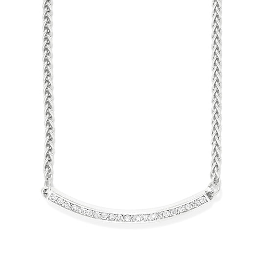 Silver necklace with small diamonds