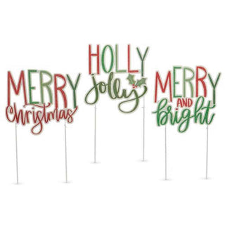Raz Imports Christmas Decor Merry Yard Stakes