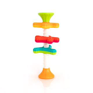 Fat Brain Toys MiniSpinny colorful stacking spinning toy with suction cup base