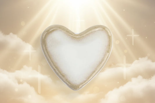 Heart-shaped token with gold rim 