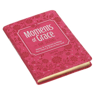 Pink faux leather sisters gift book angled view showing rounded corners and gold-edged pages