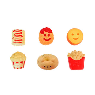 Set of six colorful food-themed foods 