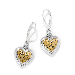 Brighton Women's Earrings Mosaic Heart Two Tone Leverback Earrings
