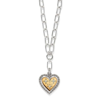 Brighton Women's Necklaces Mosaic Heart Two Tone Necklace