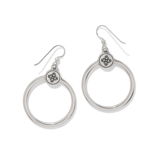 Mosaic Two Tone French Wire Hoop Earrings