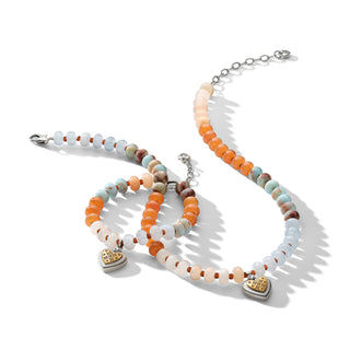 Mosaic Two Tone Heart Beaded Bracelet