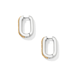 Mosaic Two Tone Hinged Hoop Earrings