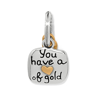 Brighton You Have A Heart Of Gold charm two-tone silver and gold keepsake