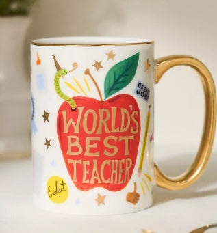 Mug with 'World's Best Teacher' design 