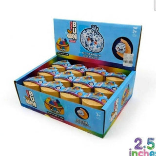 SLIME BUNYIN retail display box containing twelve sealed glitter dumpling squishy toys for kids