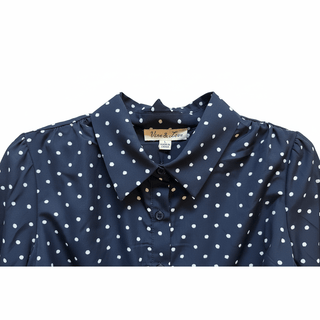 Navy Polka Dot Print Shirt