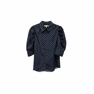 Navy Polka Dot Print Shirt