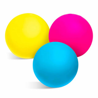 Set of three matte Color Changing NeeDoh balls in yellow, magenta, and cyan blue