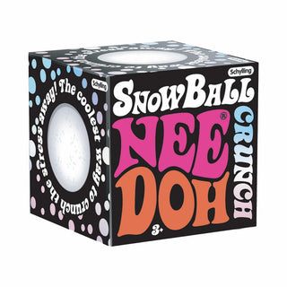 Schylling Snow Ball Crunch Nee Doh stress ball in black retail packaging box