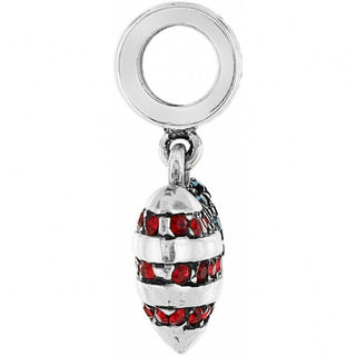 Brighton Of The Heartland silver charm with red crystal stripes and circular bail