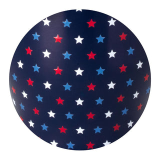 Round object with red, white, and blue star pattern